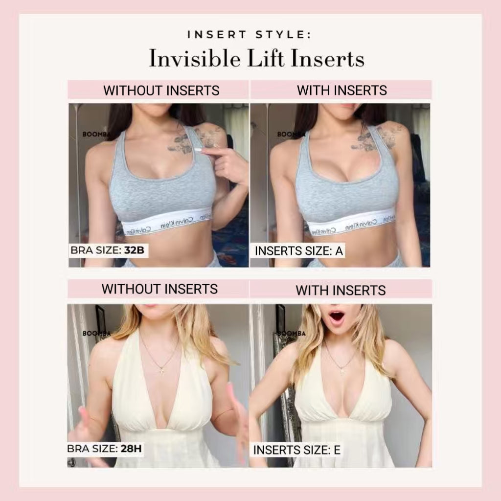 Invisible Lift - Patented Sticky Fashion Bra Inserts Prevents Nipple Slips No Sewing Required Low Cut Tops Womenswear