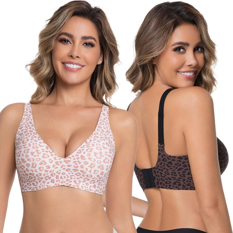 💗LAST DAY SALE 50% OFF⚡50K+ SOLD💕 Jelly Wireless Womens Comfortable Wireless Bras Push Up Bralettes Seamless Tshirts Bras Deep V Everyday Bras