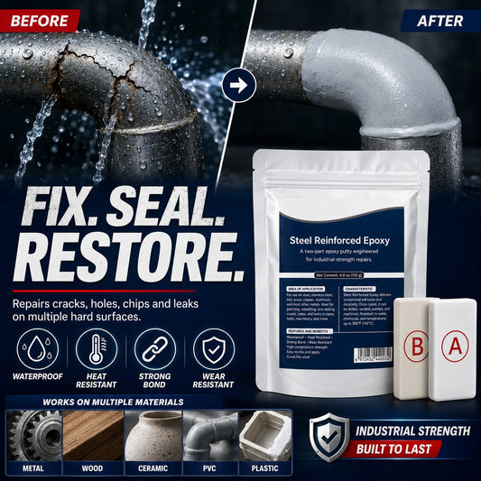 💥SAVE 50% NOW —  Steel-Reinforced Epoxy Repair Putty | Multi-Surface Repair Stick for Metal, Wood, Plastic, Ceramic, Pipes & Cracks🏠