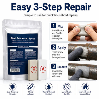 💥SAVE 50% NOW —  Steel-Reinforced Epoxy Repair Putty | Multi-Surface Repair Stick for Metal, Wood, Plastic, Ceramic, Pipes & Cracks🏠